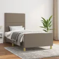 Cadre de lit avec tête de lit Taupe 80x200 cm Tissu