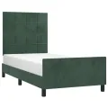 Cadre de lit avec tête de lit Vert foncé 100x200 cm Velours