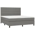 cadre de lit et matelas et LED Gris foncé 160x200 cm