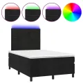 cadre de lit avec matelas LED Noir 120x200cm Velours