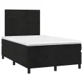 cadre de lit avec matelas LED Noir 120x200cm Velours