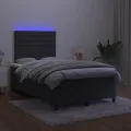 cadre de lit avec matelas LED Noir 120x200cm Velours