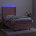 cadre de lit matelas et LED Rose 90x200 cm Velours