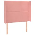cadre de lit matelas et LED Rose 90x200 cm Velours
