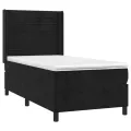cadre de lit avec matelas Noir 100x200 cm Velours