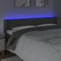 Tête de lit à LED Gris foncé 163x16x78/88 cm Velours