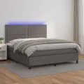 cadre de lit avec matelas et LED Gris 180x200 cm