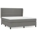 cadre de lit avec matelas Gris foncé 160x200cm Tissu
