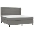 cadre de lit avec matelas Gris foncé 160x200cm Tissu