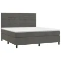 cadre de lit et matelas Gris foncé 160x200cm Velours