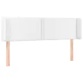 Tête de lit avec oreilles Blanc 147x16x78/88 cm Similicuir