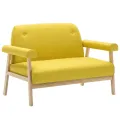 Canapé à 2 places Tissu Jaune