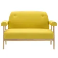 Canapé à 2 places Tissu Jaune