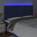 Tête de lit à LED Bleu 180x5x118/128 cm Tissu