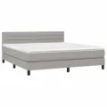 cadre de lit et matelas et LED Gris clair 180x200 cm