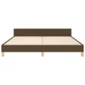Cadre de lit avec tête de lit Marron foncé 160x200 cm Tissu