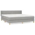 cadre de lit avec matelas Gris clair 180x200cm Tissu
