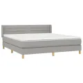 cadre de lit avec matelas Gris clair 180x200cm Tissu