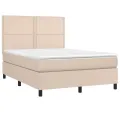 cadre de lit avec matelas LED Cappuccino 140x190 cm
