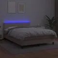 cadre de lit avec matelas LED Cappuccino 140x190 cm