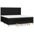 cadre de lit avec matelas Noir 200x200 cm Tissu