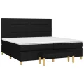cadre de lit avec matelas Noir 200x200 cm Tissu