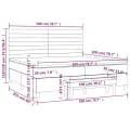 cadre de lit avec matelas Noir 200x200 cm Tissu