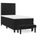 cadre de lit et matelas Noir 80x200 cm Velours