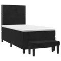cadre de lit et matelas Noir 80x200 cm Velours