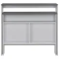 Table de bar avec 2 dessus de table Blanc et gris 130x40x120 cm