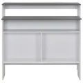Table de bar avec 2 dessus de table Blanc et gris 130x40x120 cm