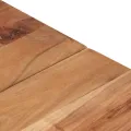 Table basse argenté acier inoxydable et bois massif d'acacia
