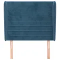 Tête de lit avec oreilles Bleu foncé 83x23x118/128 cm Velours
