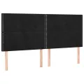 cadre de lit et matelas Noir 160x200 cm Velours
