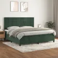 cadre de lit et matelas Vert foncé 200x200cm Velours