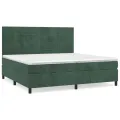 cadre de lit et matelas Vert foncé 200x200cm Velours