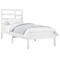 Cadre de lit Blanc Bois massif 90x190 cm Simple