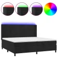 cadre de lit matelas et LED Noir 200x200 cm Velours