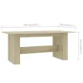 Table de salle à manger Chêne sonoma 180x90x76 cm Aggloméré