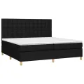 cadre de lit avec matelas Noir 200x200 cm Tissu