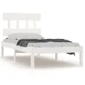 Cadre de lit Blanc Bois massif 90x190 cm Simple
