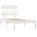 Cadre de lit Blanc Bois massif 90x190 cm Simple