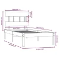 Cadre de lit Blanc Bois massif 90x190 cm Simple