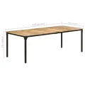 Table de salle à manger 220x100x76 cm Bois de manguier brut