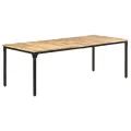 Table de salle à manger 220x100x76 cm Bois de manguier brut