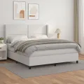 cadre de lit avec matelas Blanc 180x200cm Similicuir