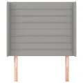 Tête de lit avec oreilles Gris clair 93x16x118/128 cm Tissu