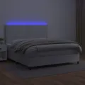 cadre de lit avec matelas et LED Blanc 160x200 cm