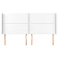 Tête de lit avec oreilles Blanc 183x16x118/128 cm Similicuir