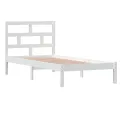Cadre de lit Blanc Bois massif 90x190 cm Simple